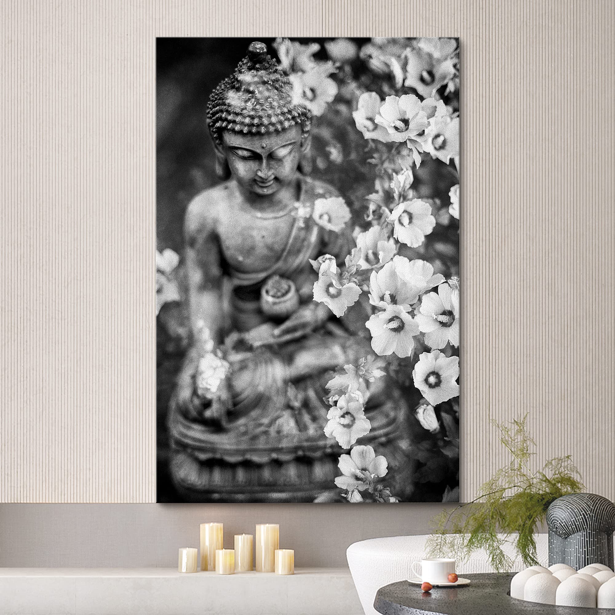 Amazon.com: wall26 Canvas Print Wall Art Black & White Buddhism