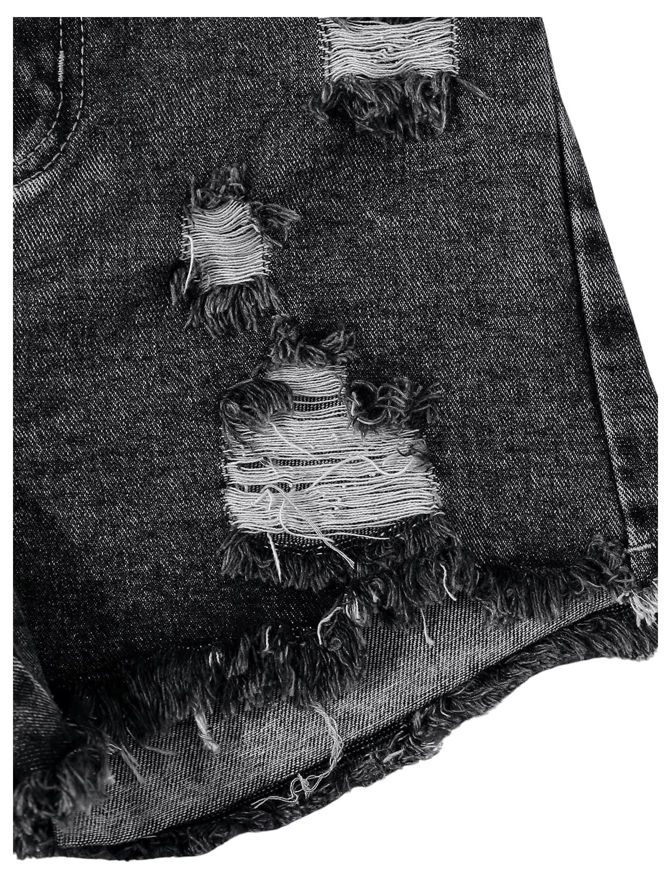 Floerns Pantalones cortos de mezclilla con cintura elástica y bolsillos para niña