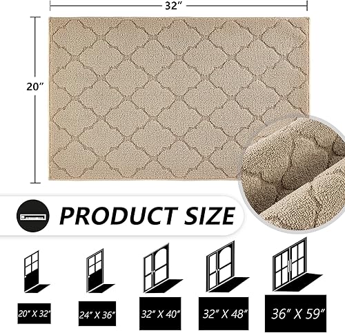 Miniatura 2 de Timo Tapete para interiores, tapete para puerta delantera, 20 x 32 pulgadas, parte trasera de goma absorbente, antideslizante, lavable a máquina,