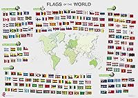 Vista 2 de Maps International Banderas del mundo - Póster laminado con barras colgantes de madera, 24 x 36 pulgadas