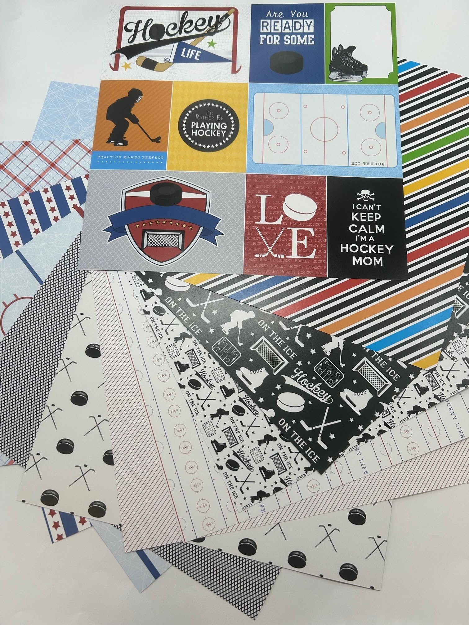 Scrapbook Customs Tematyczny zestaw do scrapbookingu papieru, hokej życie