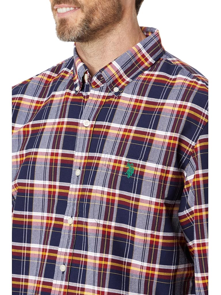 U.S. POLO ASSN. Long Sleeve Slim Fit Oxford Plaid Woven Shirt