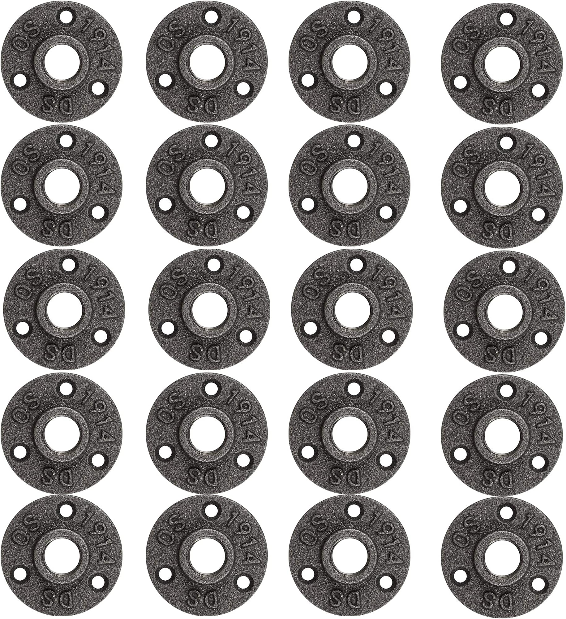Flange - 20 Pack 3/4 Inch Floor Flange Cast Iron Pipe Fittings 3/4 Inch Pipe Flange Industrial Pipe Flanges Decorative Pipe Fitting Fit for Steampunk Furniture