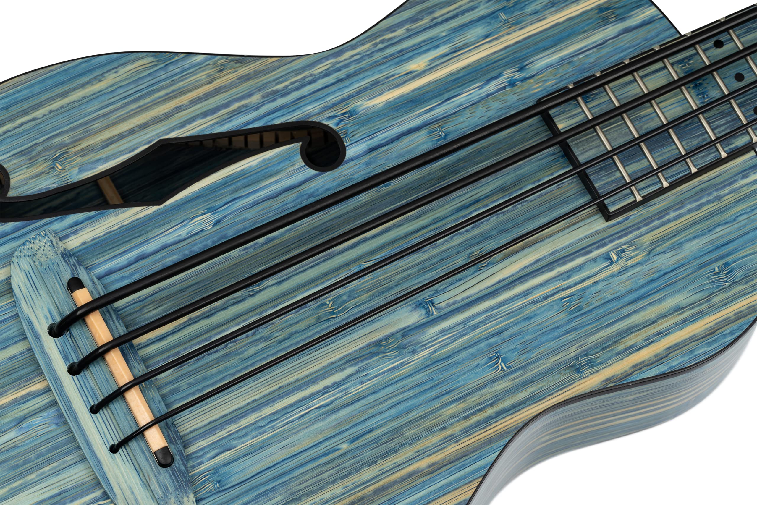 Ortega Guitars Travel Bass elettro-acustico - Bamboo Series - include Deluxe Gig Bag - bamboo/stone washed (RUSWB-UB)