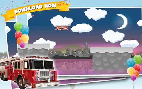 Fire Truck Rescue Game for Kids - Fun & Addictive Racing with One Touch Control, Loud Siren Sounds