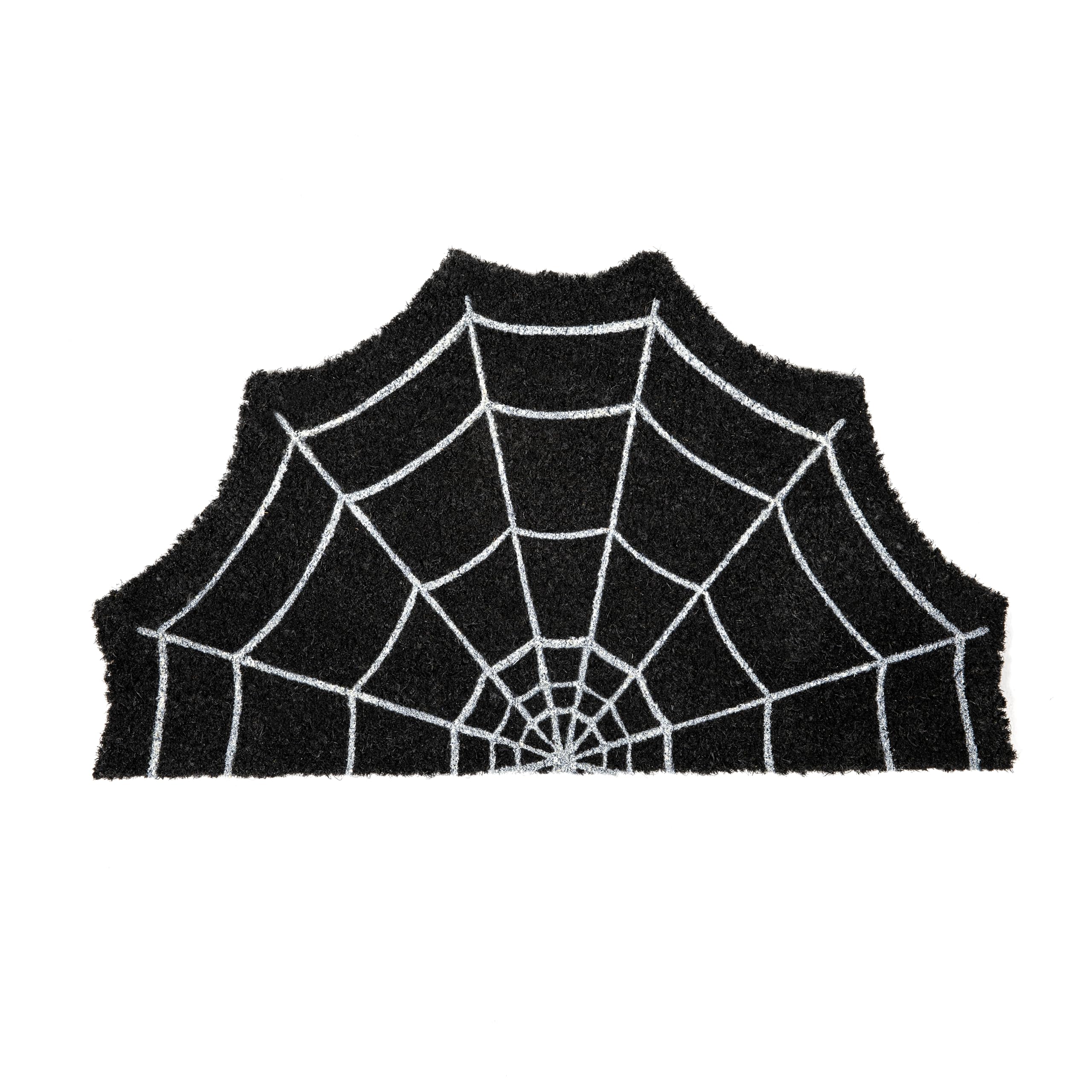 Fisura – Felpudo Entrada casa “telaraña” de Coco con Base Antideslizante de PVC. Felpudo de Halloween Brilla en la Oscuridad. Felpudo Exterior Original. Pintado a Mano. Medidas:70 cm x 40 cm