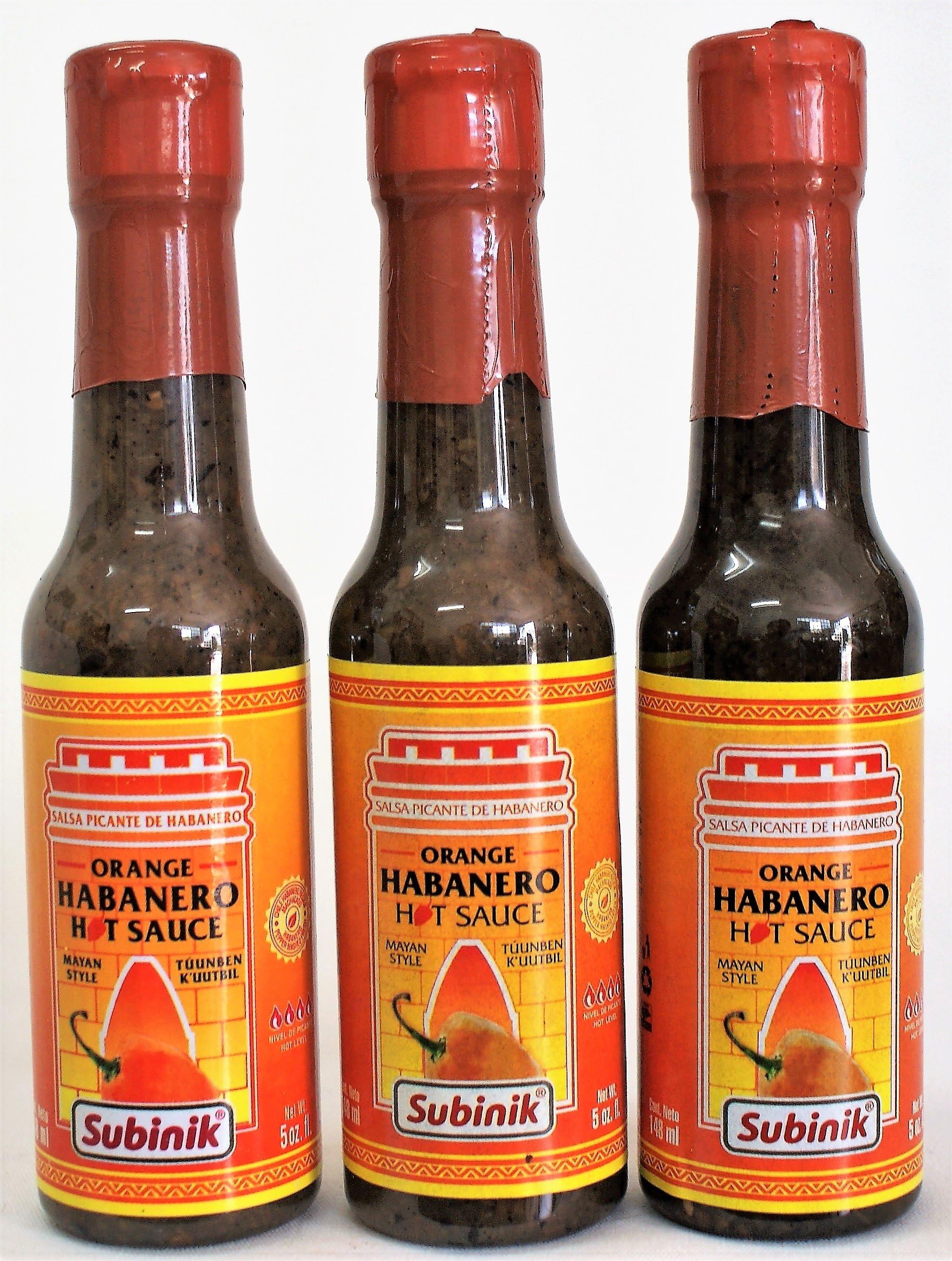 Mayan Original Recipe Orange Habanero Sauce Subinik ( 3 Count Package )