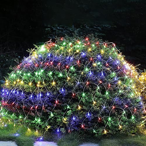 Miniatura 6 de YOFIT 360 luces LED de red de Navidad, 12 pies x 5 pies, 8 modos conectables de luces de Navidad con cable de plomo de 16.4 ft para fiestas de