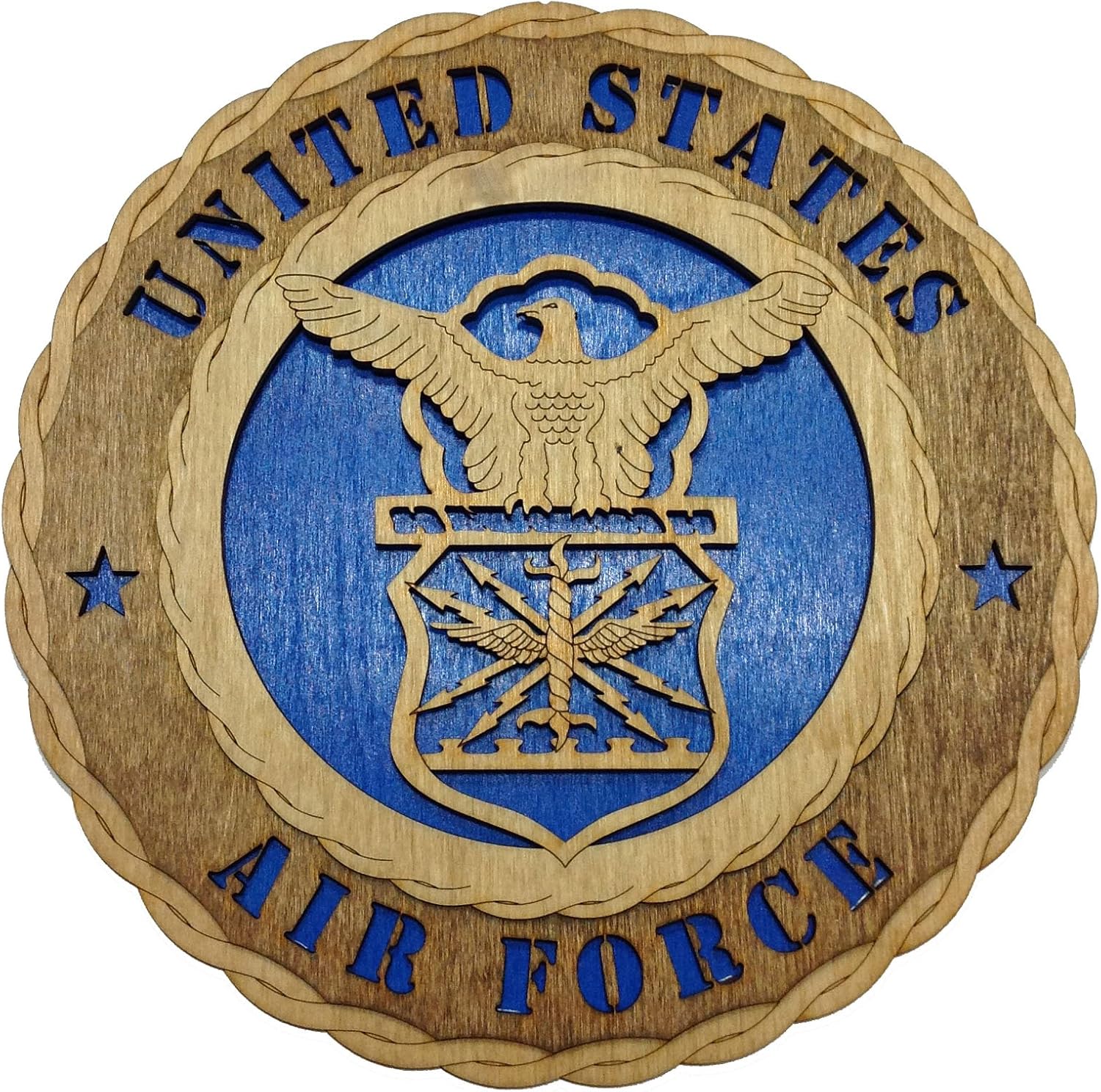 Unique Decorative Custom Laser Crafted Three Dimensional Wooden Wall Plaque - Armed Forces Air Force