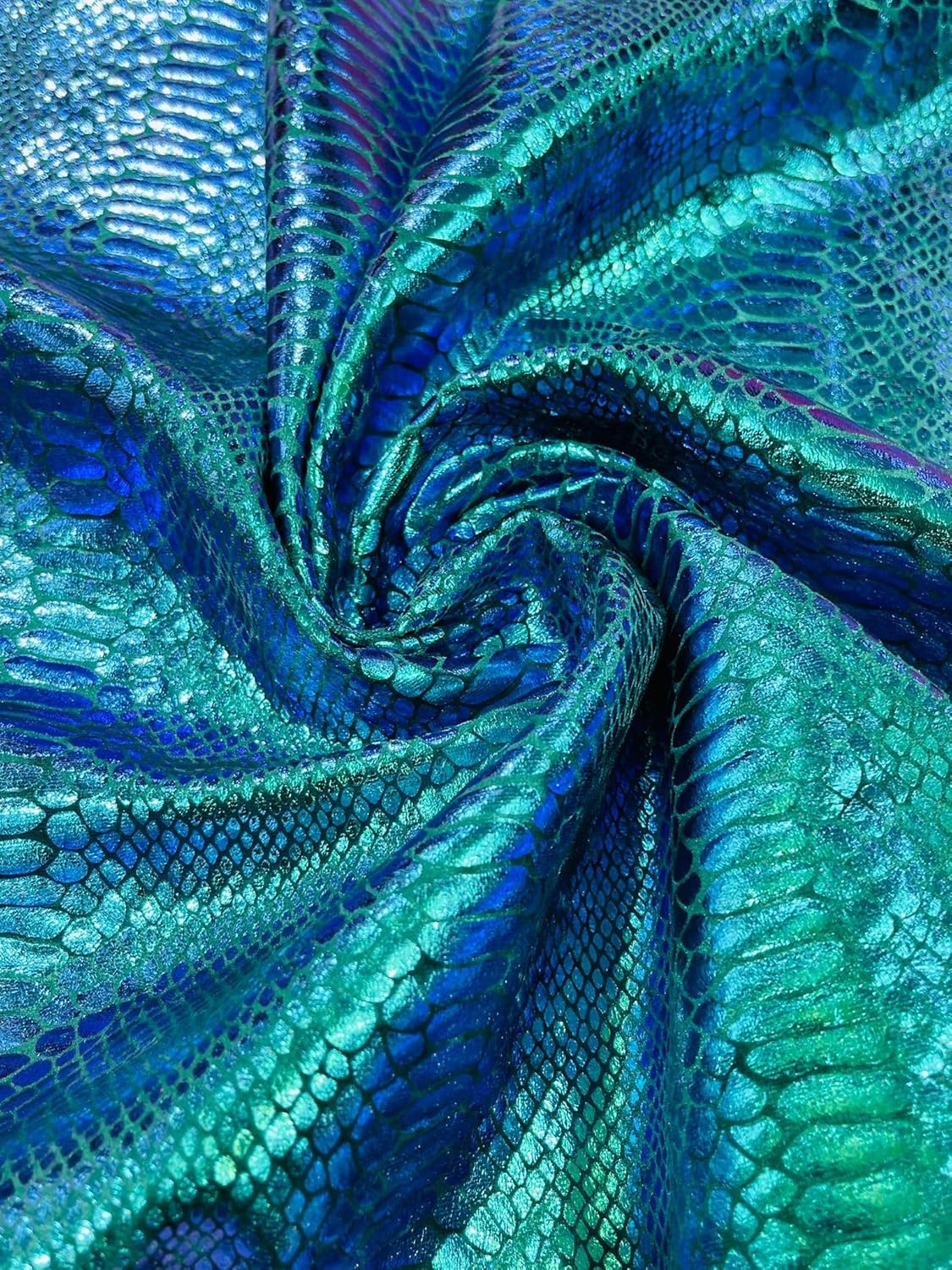 Backdrop King Inc,Illusion foil Snake Design on a Stretch Velvet Fabric-Sold by The Yard. (White Iridescent)