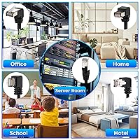 Vista 5 de Cable de extensión Ethernet Cat 6, paquete de 10 unidades, múltiples ángulos (arriba/abajo/izquierda/derecha/recto), adaptador de cable de conexión