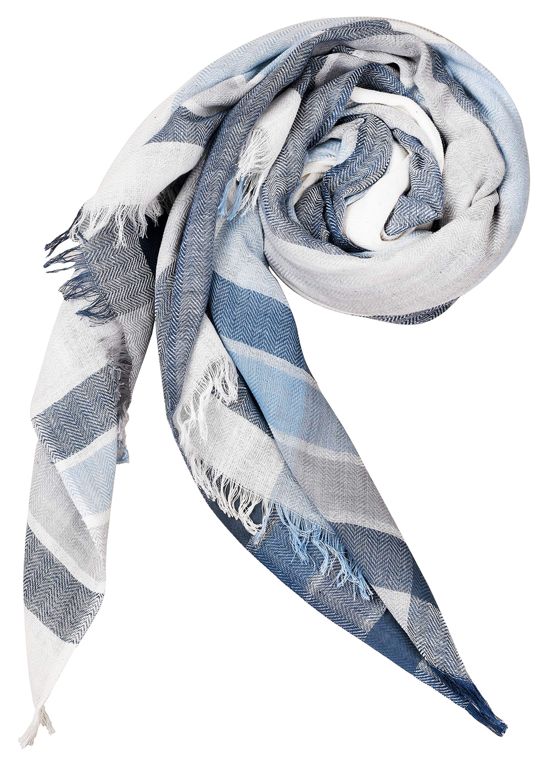 INDISH Unisex Simple Cotton Stole (White, Dark Blue, Sky Blue, Black) 1