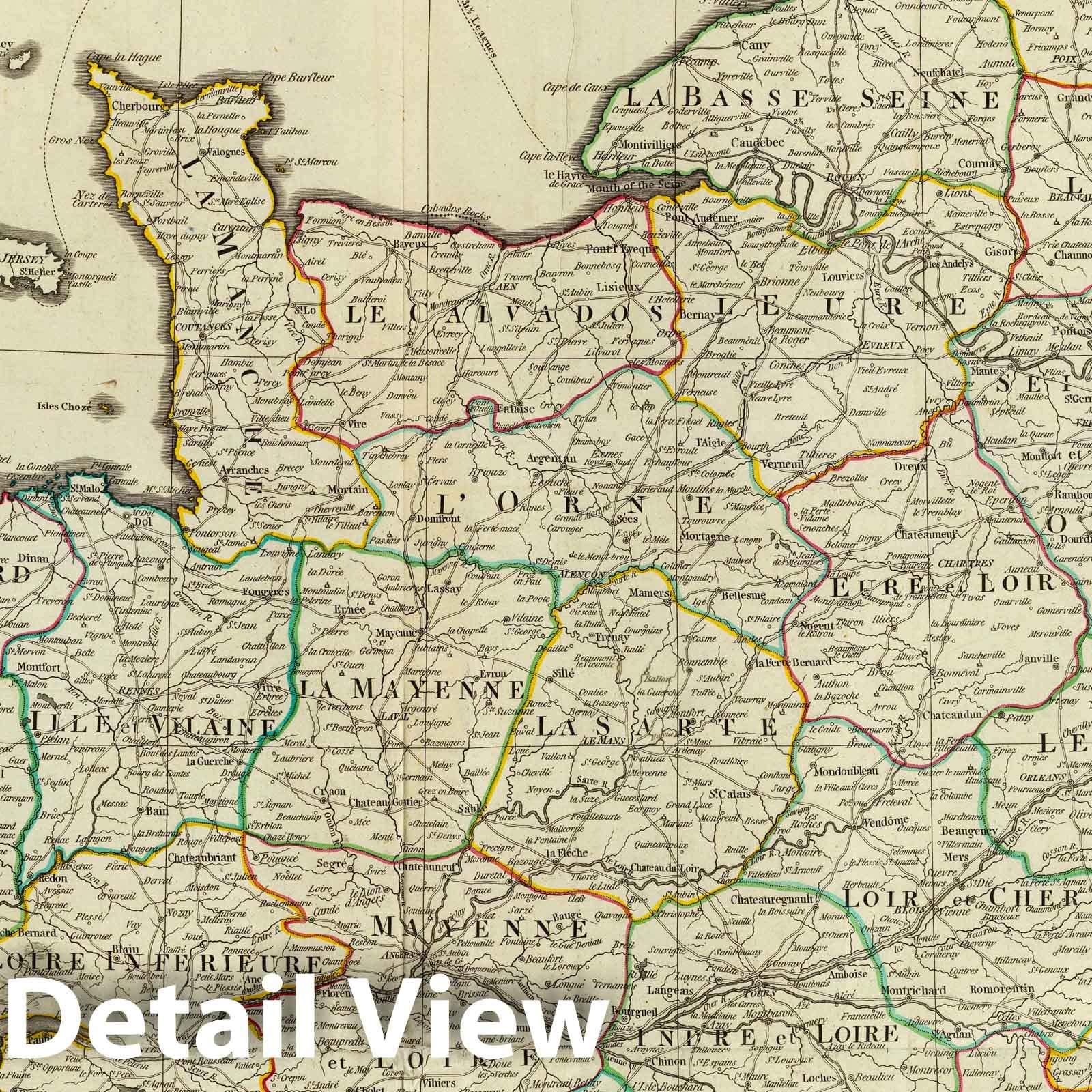 Amazon.com: Historic Map : 1802 N.W. France. - Vintage Wall Art