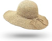 UltraKey Handmade Straw Sun Hat - Foldable Wide Brim Beach Hat for Adults & Kids, Outdoor UV Protection