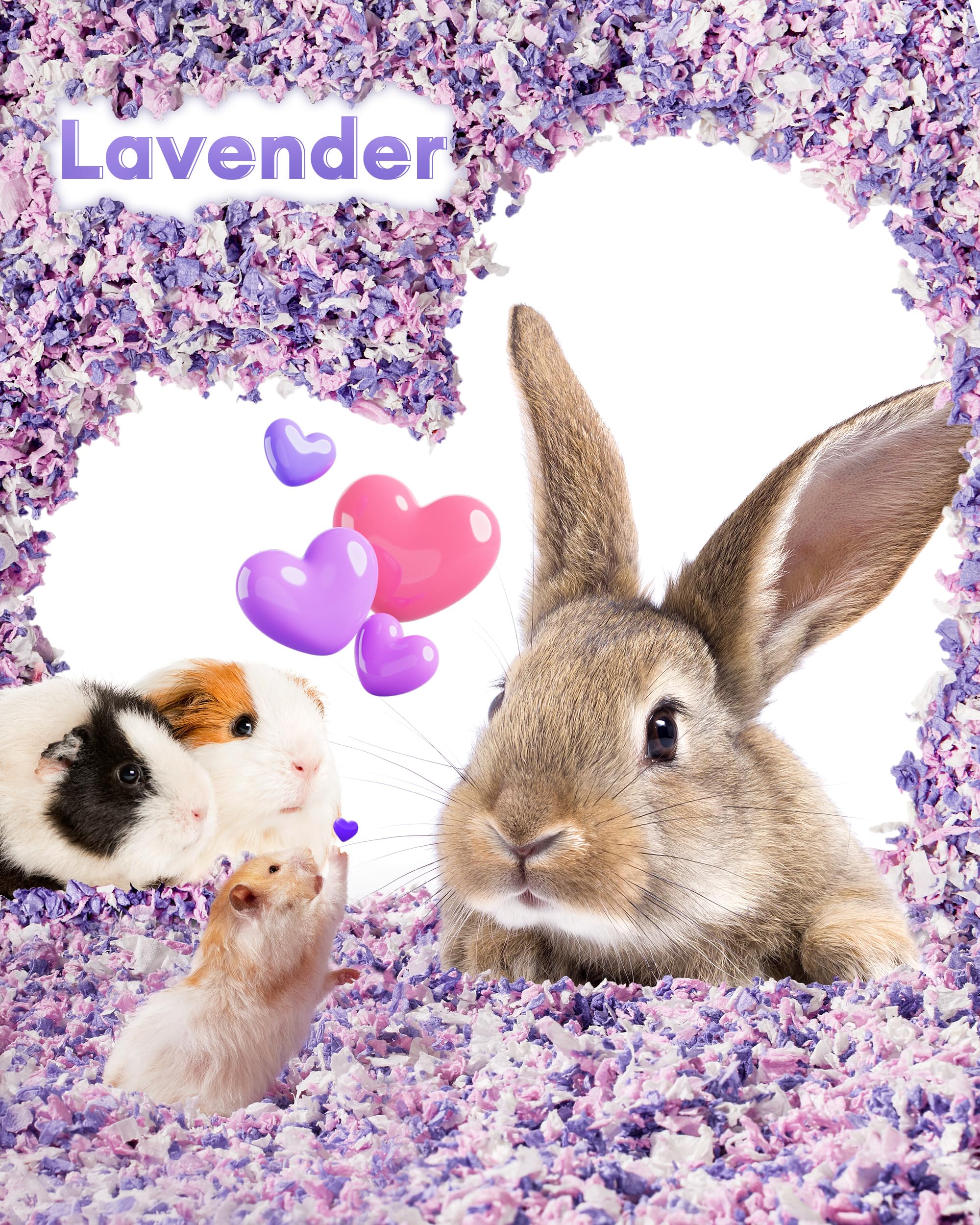 BUCATSTATE Litières pour Hamsters 70L, Super Absorbante & 99,9% sans Petit Animal Papier Poussière pour Souris, Rats, Rongeurs, Cochon d'Inde, Chinchilla