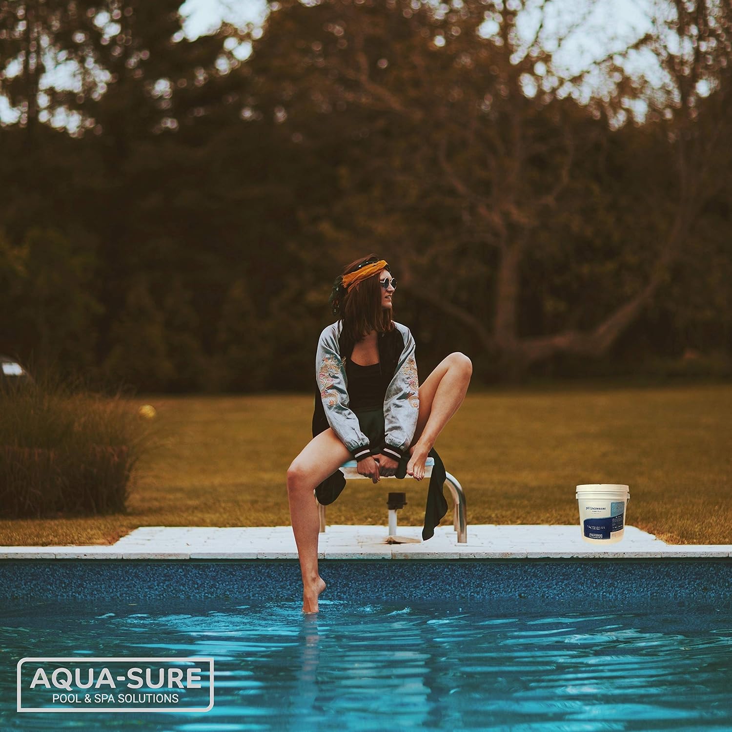 Pool & Spa pH Increaser (Pure Sodium Carbonate, Soda Ash), Premium Alkalinity Increaser Pail, 40 Pound Bucket, by AQUA-SURE