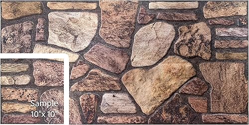Dundee Deco Paneles de pared 3D revestimiento de pared de aspecto de piedra marrón caoba, revestimiento de espuma de poliestireno para aplicaciones