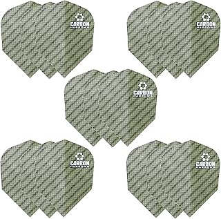 Harrows Carbon Flights| Set of x5 Premium Extra Strong Dart Flight Bag (15 Flights) (Green)