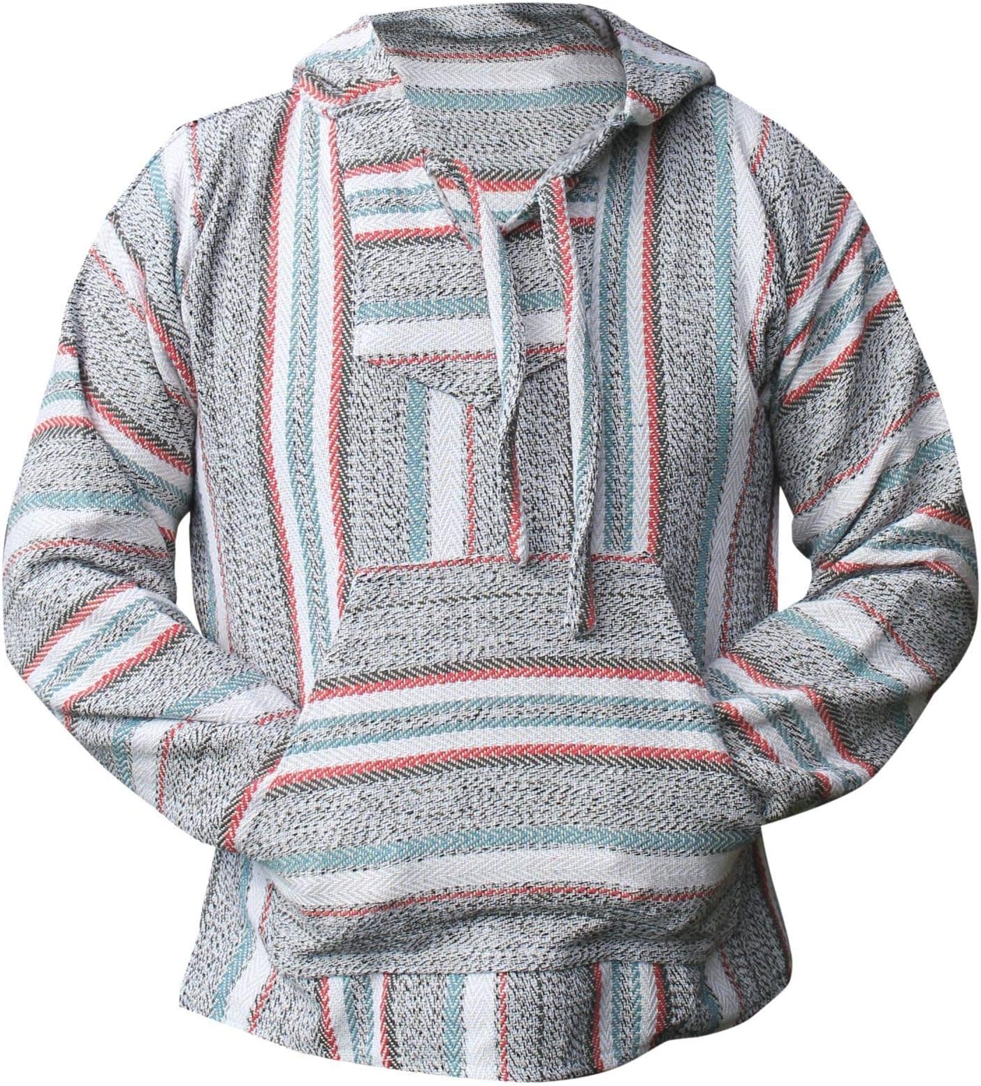 Del Mex Mexican Baja Hoodie Sweatshirt Pullover Jerga Surf Poncho Drug Rug