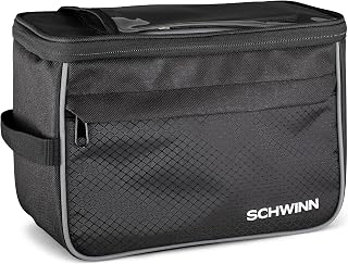 Schwinn Handlebar Bag for Bicycles, Black, Touch-Screen Compatible Smartphone Pocket, Easy Installation, Storage for Phone, Wallet, Keys and More, Bike Handlebar Bag