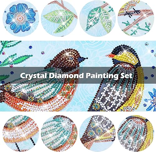 Miniatura 7 de Aifieego Blue Bird - Kit de pintura de diamante 5D para adultos, principiantes, mujeres y niños, mini puntos dimond fáciles de pintar por números,