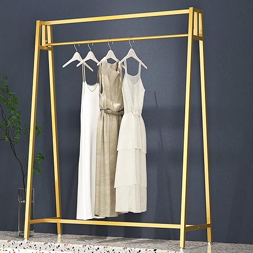 HOMEKAYT Gold Clothing Racks for Hanging Clothes,Modern Metal Heavy Duty Garment