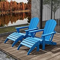 Vista 15 de WestinTrends Malibu - Silla de salón para exteriores, juego de 2 sillas Adirondack con otomana, sillas plegables de madera de polietileno para todo