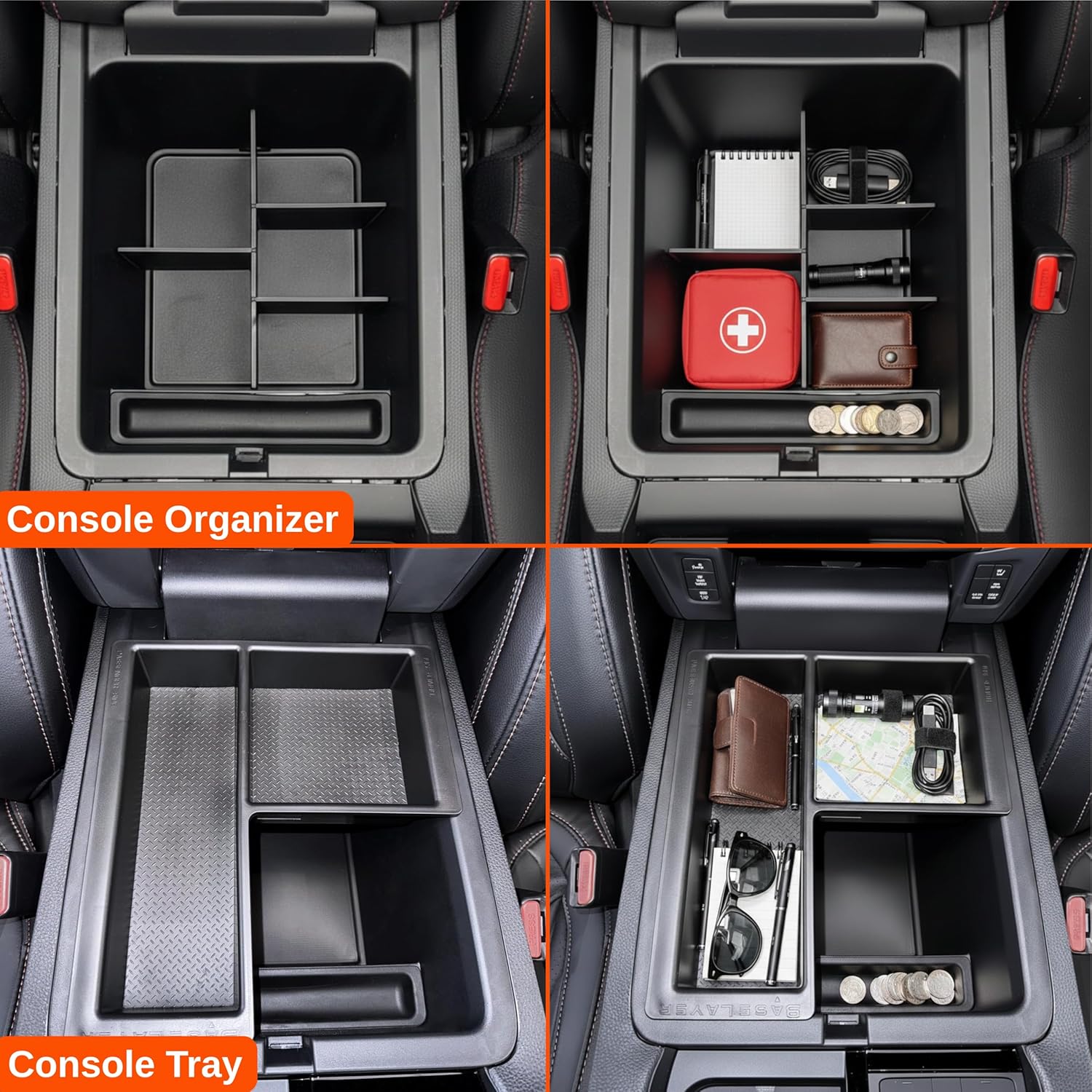 Vehicle OCD SLX517 Center Console Divider & Tray for 2023-2026 Honda Pilot, 2024-2026 Ridgeline & Passport - Made in USA