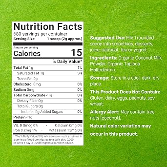 Unsweetened Organic Coconut Milk Powder, 3lbs Dairy Free Creamer Alternative Sugar Free Raw Flavor Rich Source of MCT Oil Great for Coffee or Tea Non-GMO, Plant Based, Keto