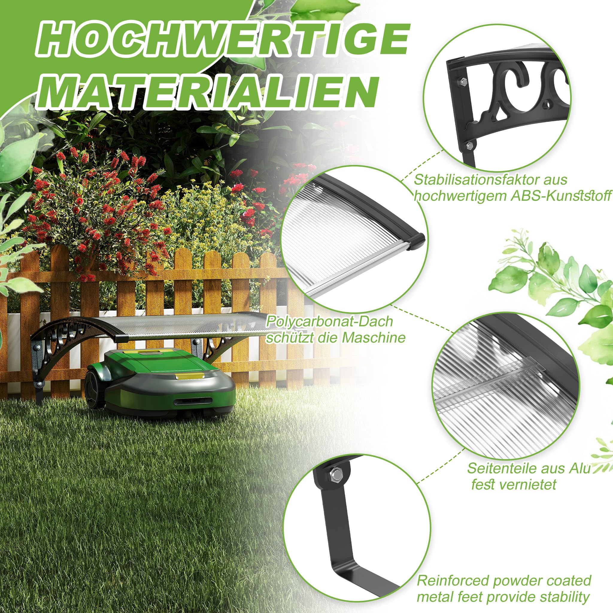 YRHome Garaż dla robota koszącego, 81 x 103 x 33 cm, pokrowiec ochronny Caport, ochrona przed słońcem i deszczem