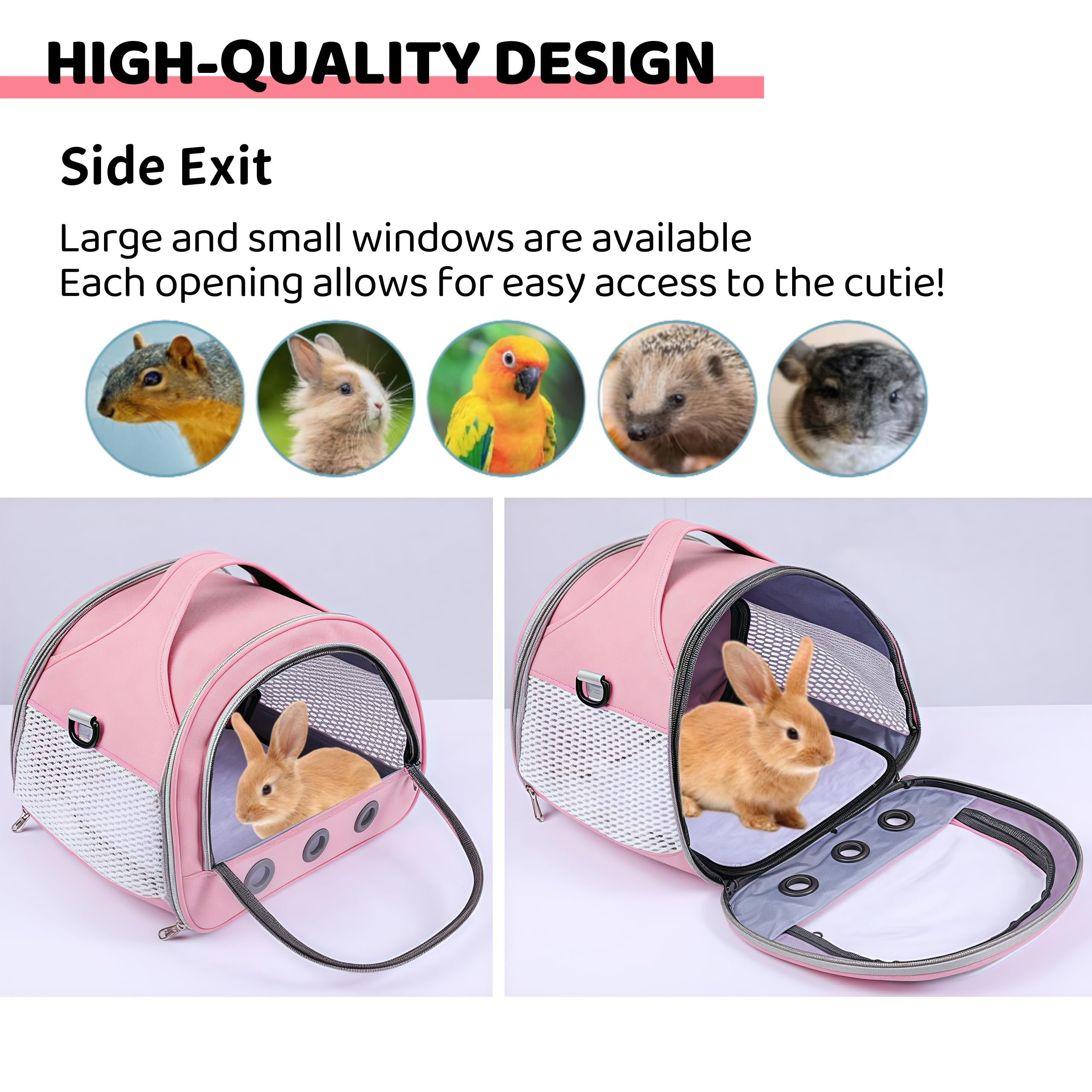 Kleine huisdierdraagtas, draagtas voor kleine dieren, kat, transportbox met schouderriem, cavia-draagtas, opvouwbare transportbox, hondentransportbox voor vogels, kittens puppy's Kleine huisdierdraagtas, draagtas voor kleine dieren, kat, transportbox met schouderriem, cavia-draagtas, opvouwbare transportbox, hondentransportbox voor vogels, kittens puppy's