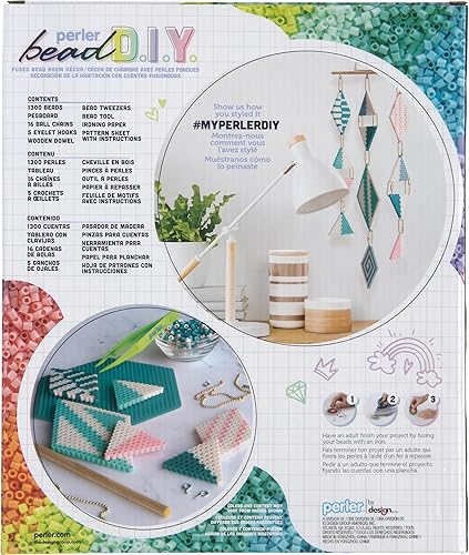 Miniatura 10 de Perler Kit de manualidades de cuentas fusionadas, teñido anudado, 1808 piezas