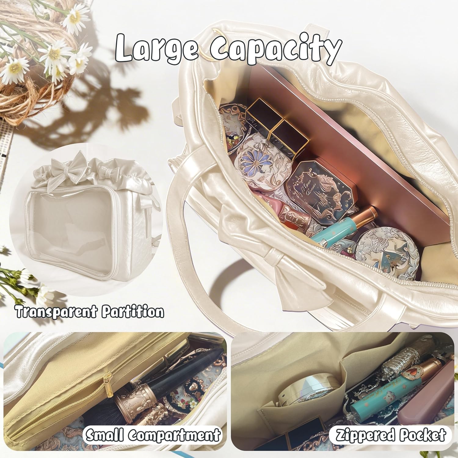 DIY Ita Bag-Kawaii Ita Tote Bags with Accessories,PU Cute Messenger Itabag with 3 Inserts,Pin Purse for Kpop and Anime Fans | PU Material