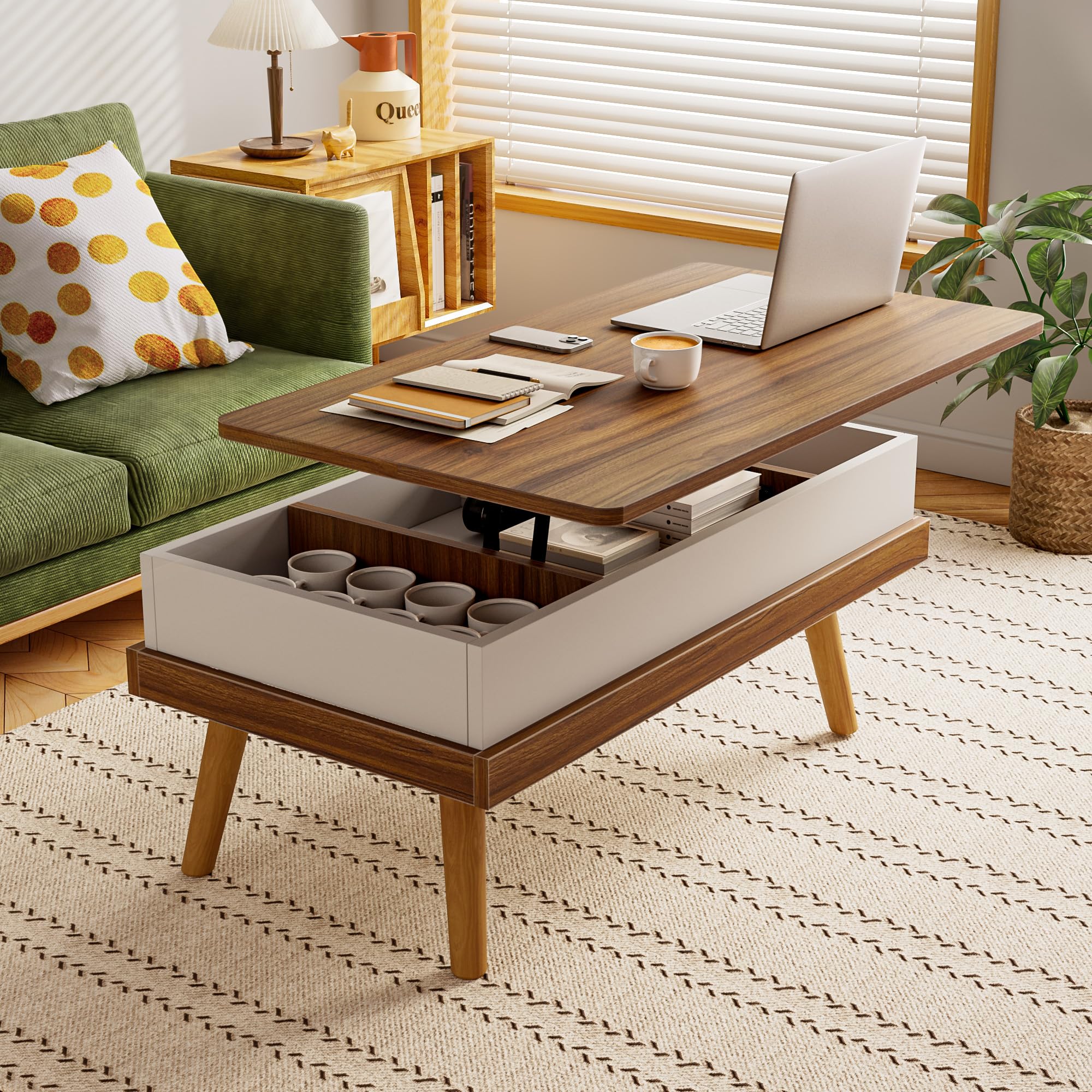 Amazon.com: Lift Top Coffee Table with Hidden Storage, Modern 