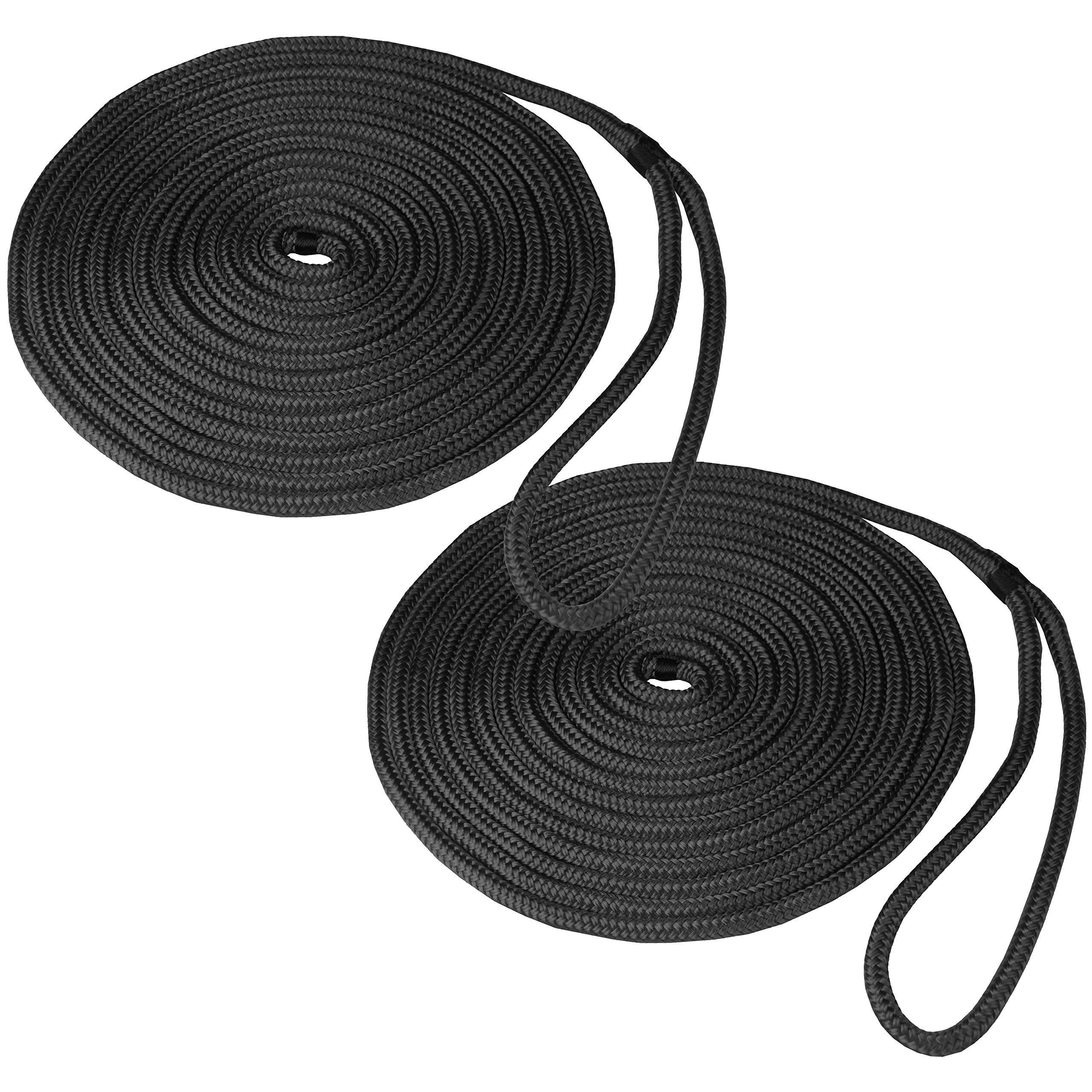 Savage Island 2 x 14mm Docking Boat Yacht Braided Lines Mooring Sailing Rope - Spliced Loop At One End