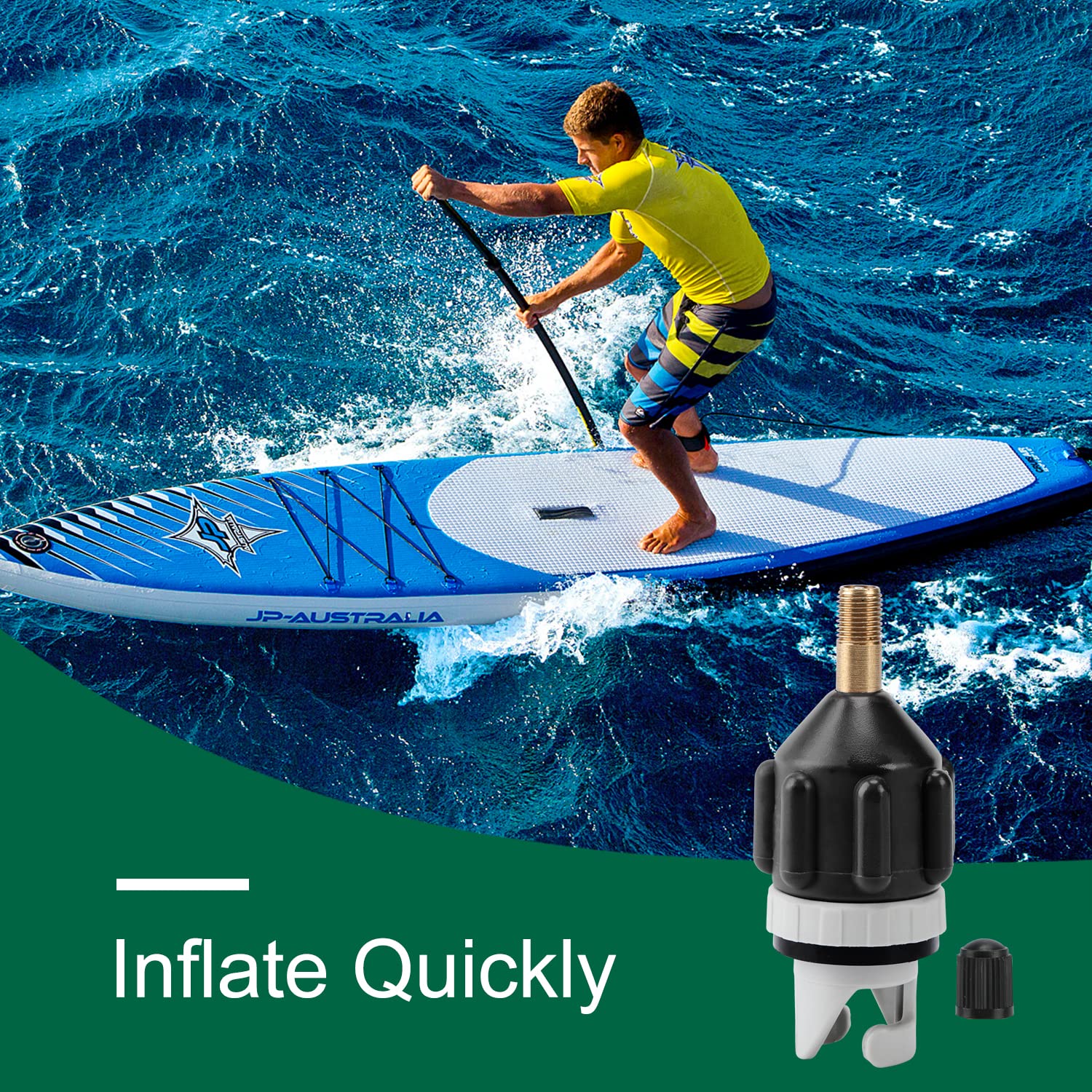 2 Piezas Sup Adaptador de Válvula para Inflable Kayak Canoa,Adaptador de Bomba Inflable,Paddle Board,Bote