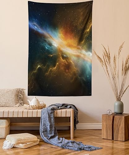 Miniatura 78 de Lunarable Tapiz de La Habana, caballeros que tocan saxofón con sombreros de Panamá y auto rojo nostálgico, colgante de pared para dormitorio, sala