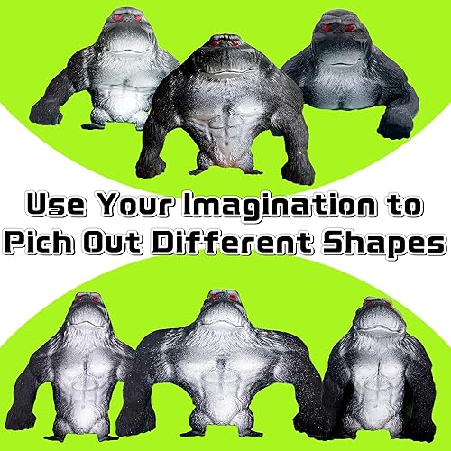 Miniatura 4 de Squishy Monkey World - Pelotas elásticas para el estrés de mono para niños (paquete de 1) juguete de gorila de mono, juguete para aliviar el estrés,