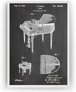 Magic Posters Piano 1937 Patent Print - Music Room Poster Giclee Art Wall Decor Vintage Blueprint Gift - Frame Not Included