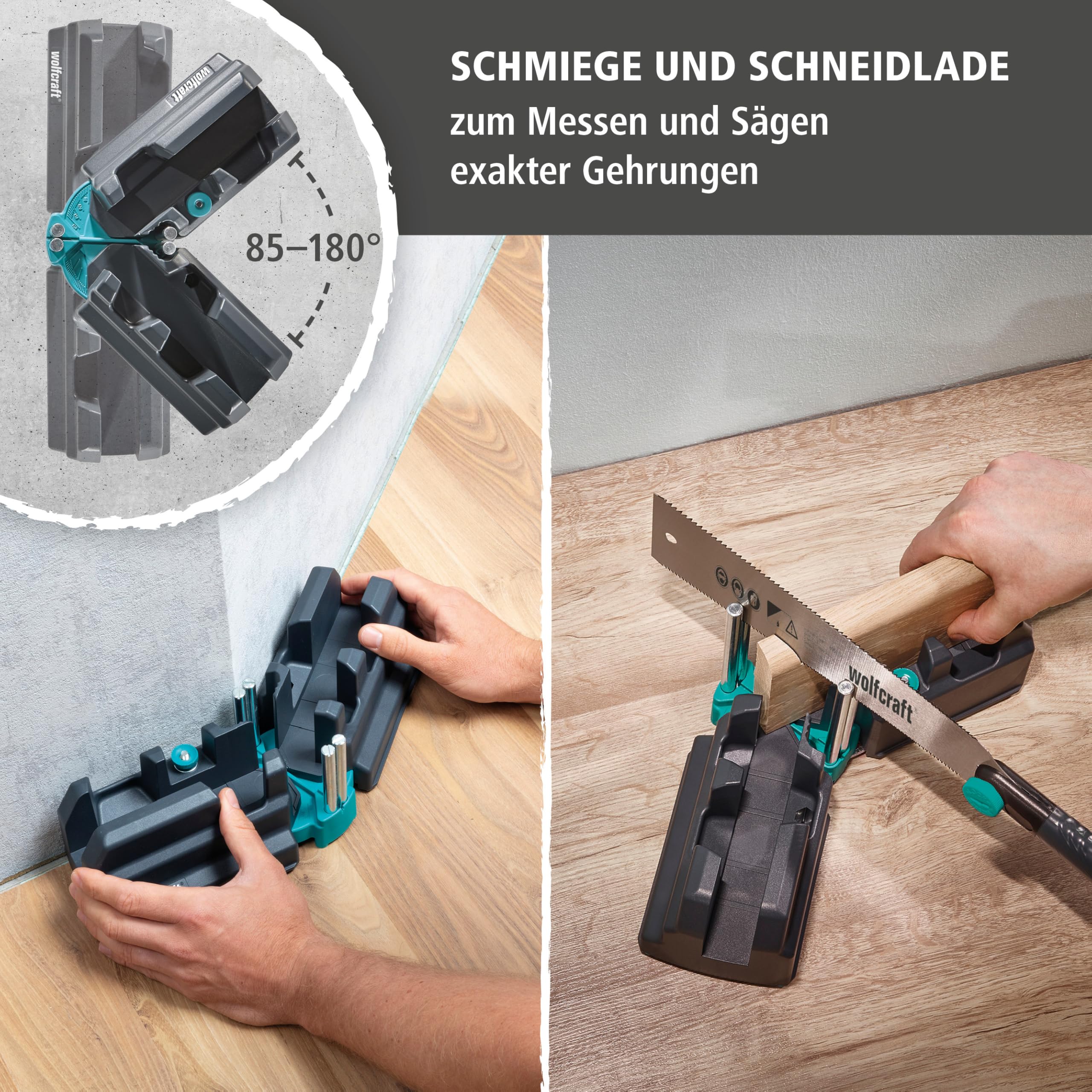 wolfcraft Geling-Set MG 200 Japansäge zum Zuschneiden von Fußleisten & Sockelleisten bis 70 mm