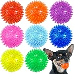 Extra Large Squeaky Dog Balls - 4.5” Spikey Dog Toys for Aggressive Chewers Heavy Duty Teething Chew Toys Dog Chew Toys Balls (4 Pack)
