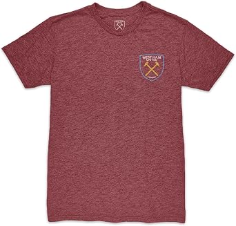 West Ham United Left Color Badge Vintage Premium Triblend T-Shirt - Claret