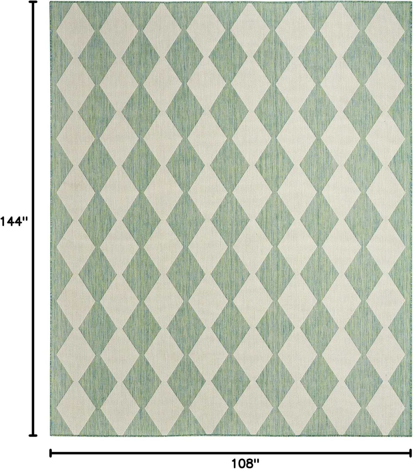 Nourison Home Positano Blue Green 9' x 12' Area Rug - Easy Clean, Non Shedding, Bed Room, Living Room, Dining Room, Kitchen (9' x 12')