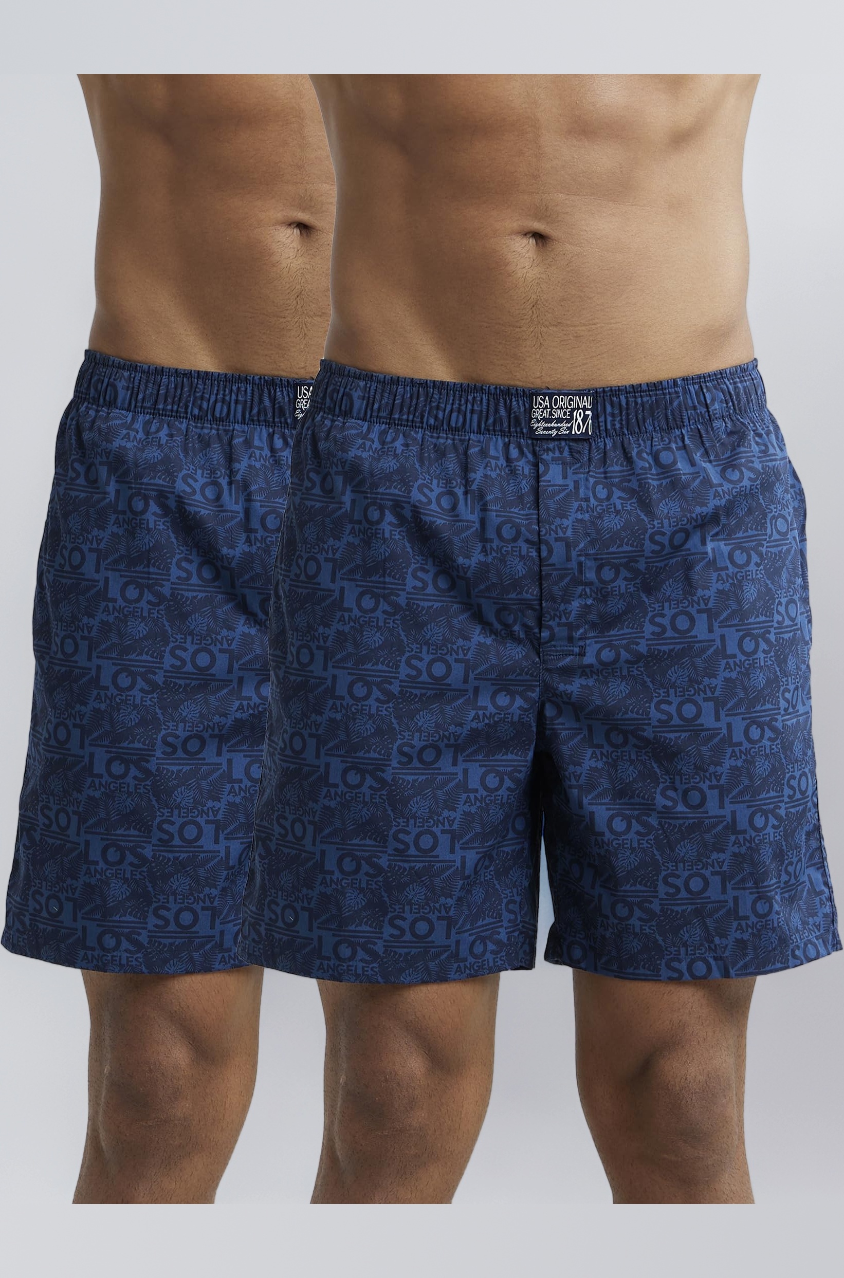 Jockey US57 Men's Super Combed Mercerized Cotton Woven Printed Boxer Shorts with Side Pocket (Pack of 2_Prints May Vary)