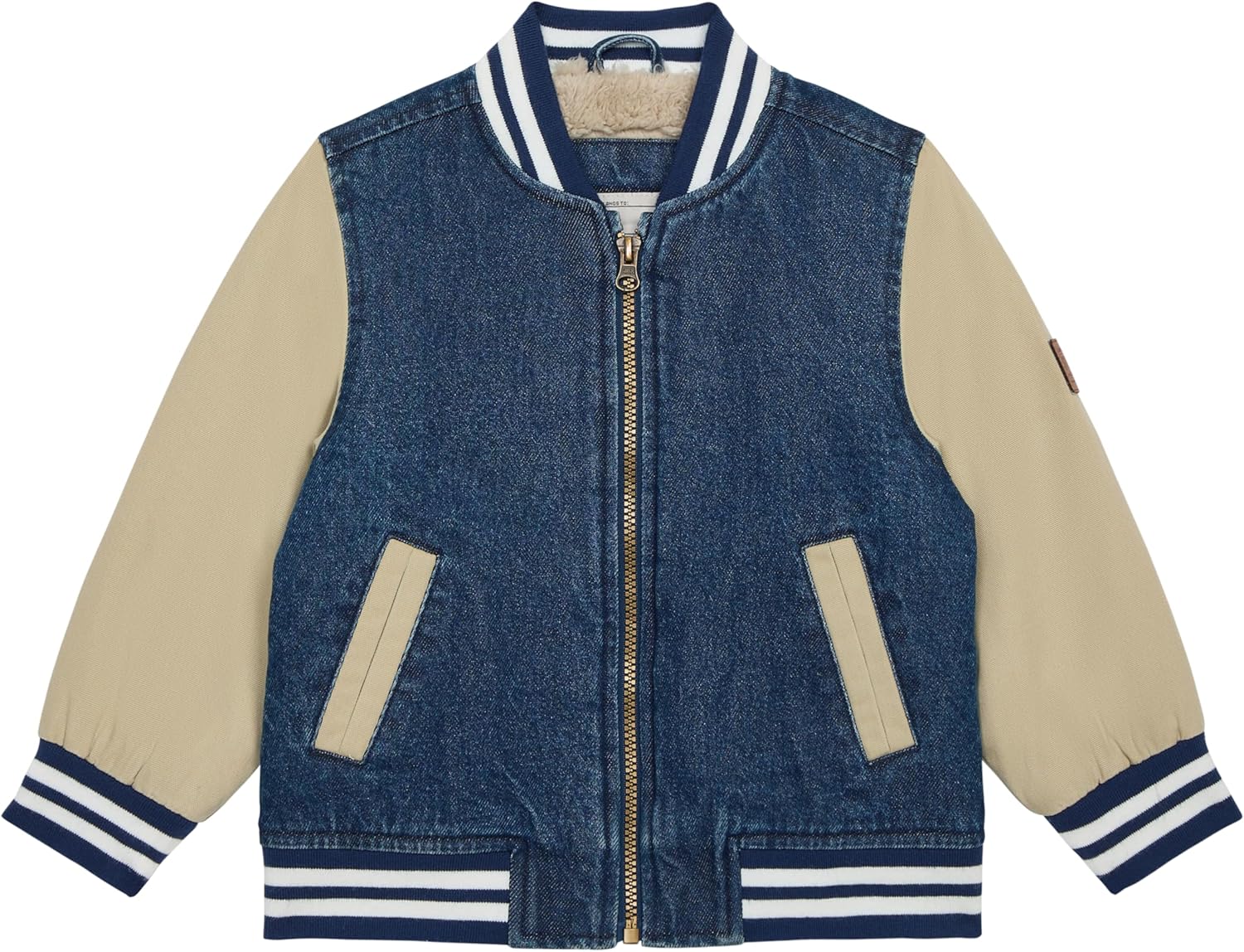 LONDON FOG boys Sherpa-lined Midweight Varsity Jacket