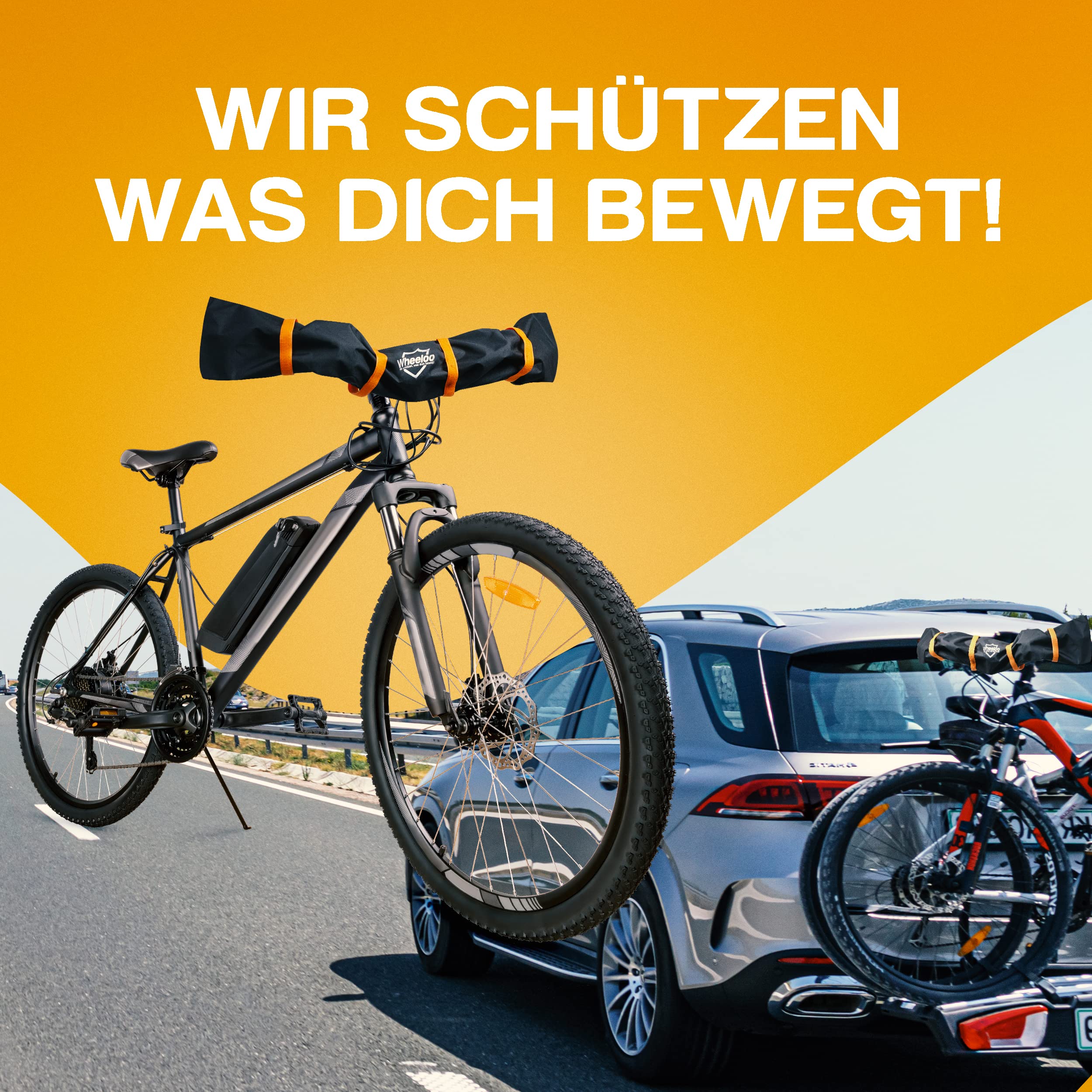 WHEELOO Lenkerschutzhülle Ebike Transportschutz I wasserabweisend & robust I Fahrrad Abdeckung für Heckträger I Regenschutz Hülle für Fahrradträger I Lenkerschutz Schutzhülle