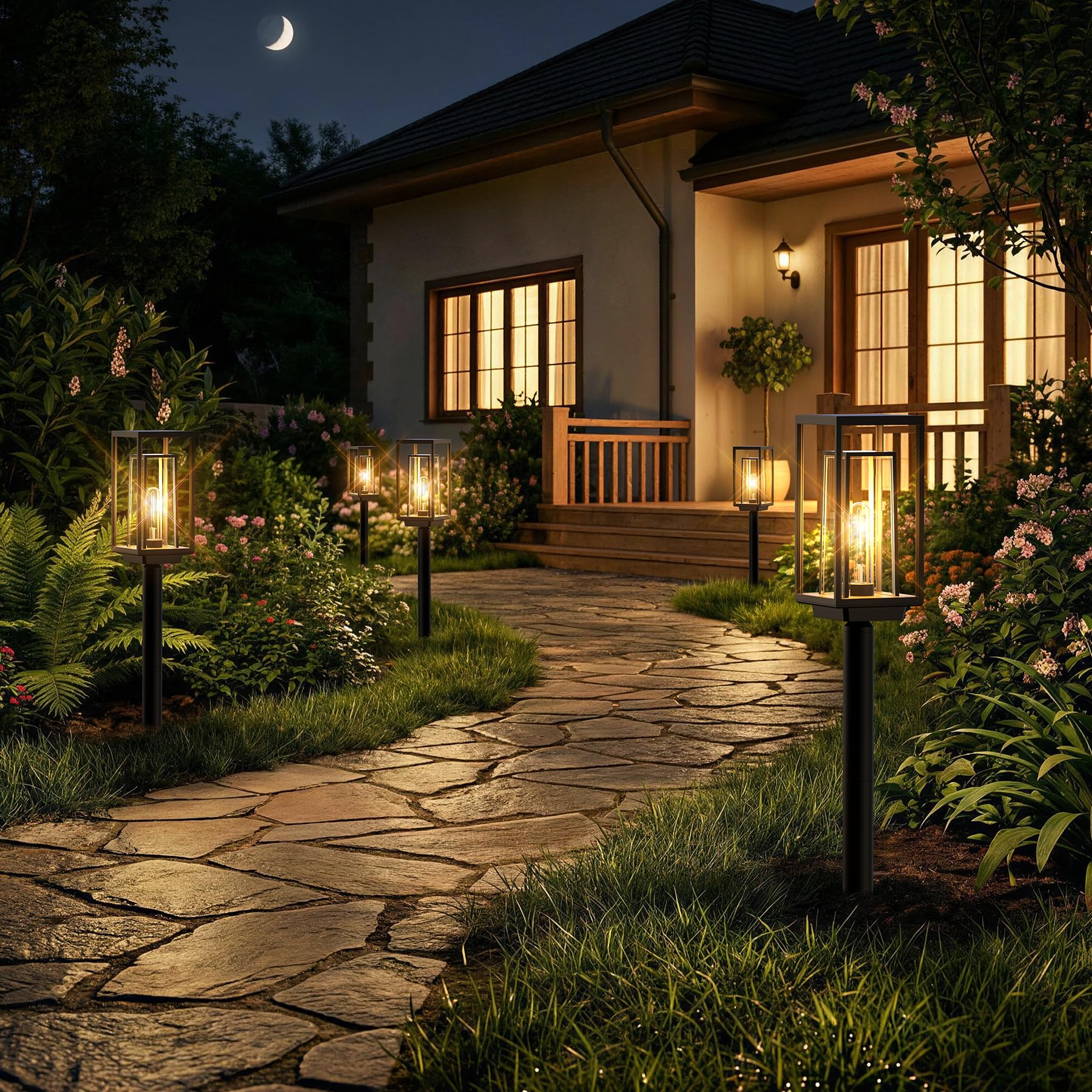 JOYCREATOR Solarleuchten Garten 4 Stück, 26LM Warmweiß Solarlampen für Außen Garten 1500mAh mit 14 Std. Arbeitzeit, IP65 Wasserdicht LED Gartenbeleuchtung Solar für Hof Outdoor Deko Frauen Geschenke