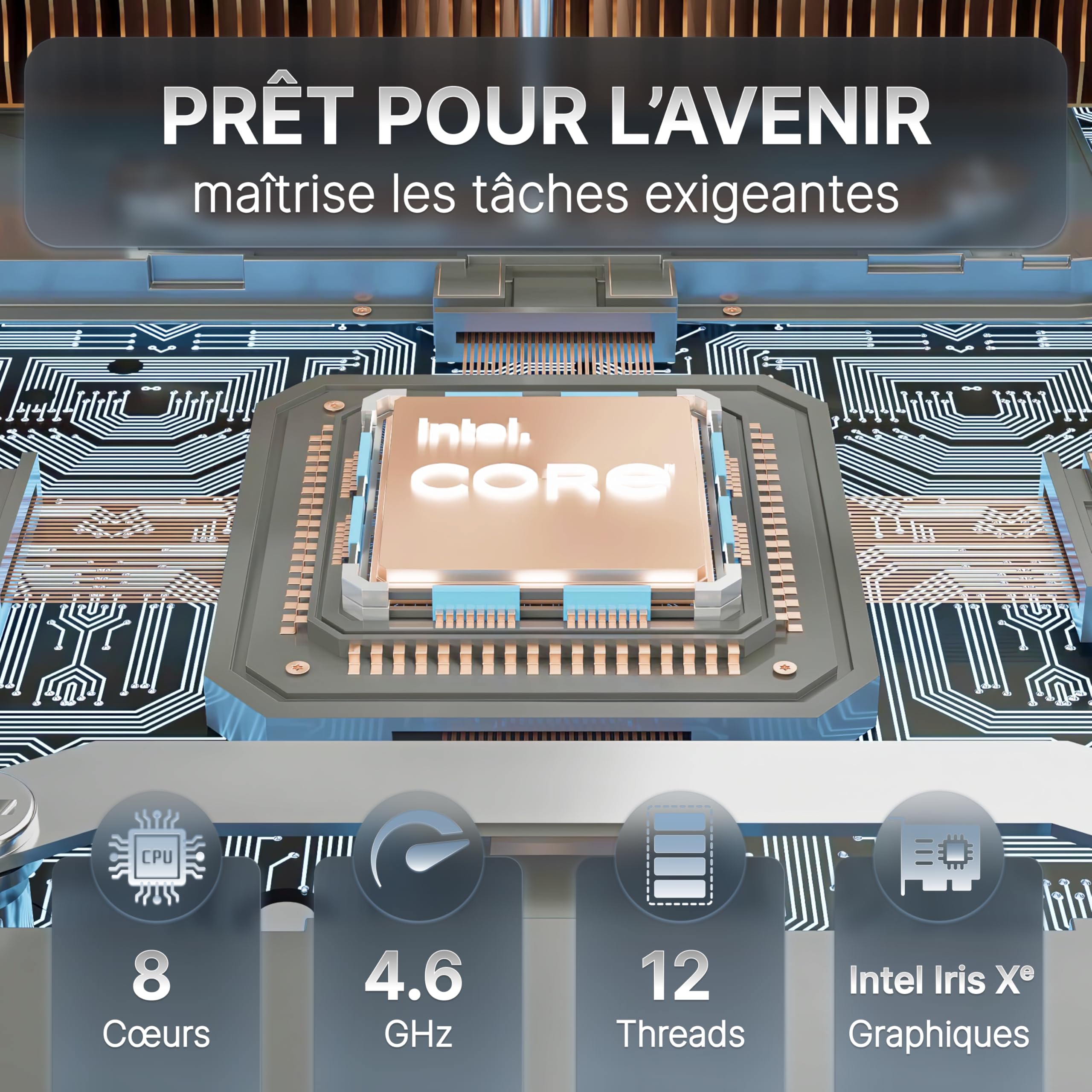 Lux Intel® Core-i5 13ᵉ Gén. • NUC 13 Lux Pro • 10 Cœurs, jusqu'à 4,6GHz • 16 Go RAM, 512 Go SSD • WiFi 6E • BT 5.3 • TB 4 • Microsoft Windows 11 Pro • Micro-Ordinateur pour Maison et Bureau