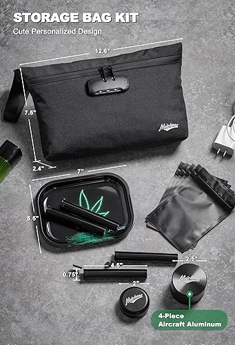 Miniatura 2 de Bolsa a prueba de olores con cerradura de combinación, recipientes grandes a prueba de olores, bolsa forrada de carbono a prueba de olores con