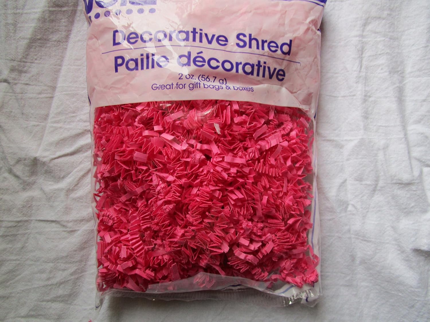 Crinkled Shredded Gift Basket Filler Paper, Pink/fushia